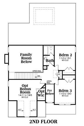 Second Floor for House Plan #009-00044
