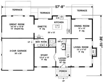 Floorplan 1 for House Plan #033-00123