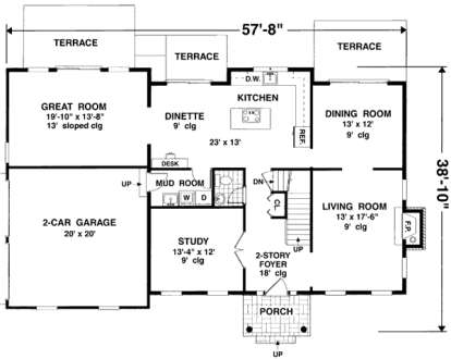 Floorplan 1 for House Plan #033-00123