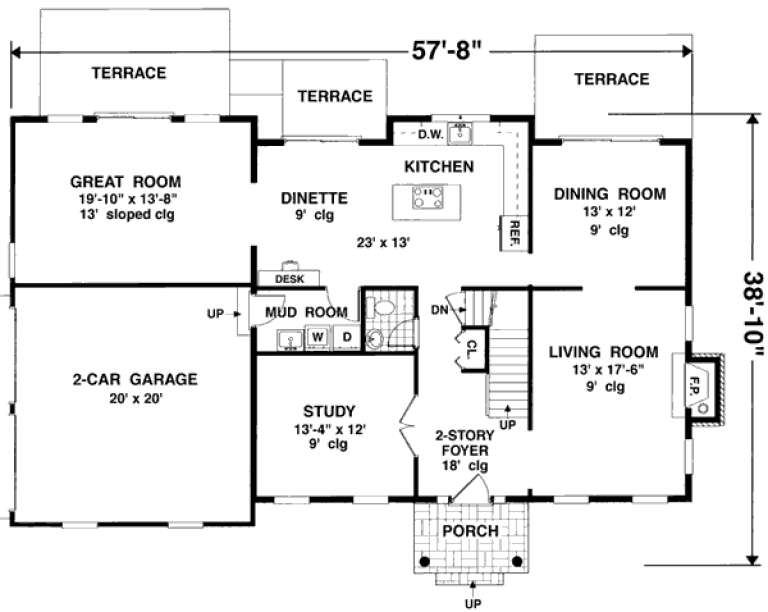 House Plan House Plan #610 Drawing 1
