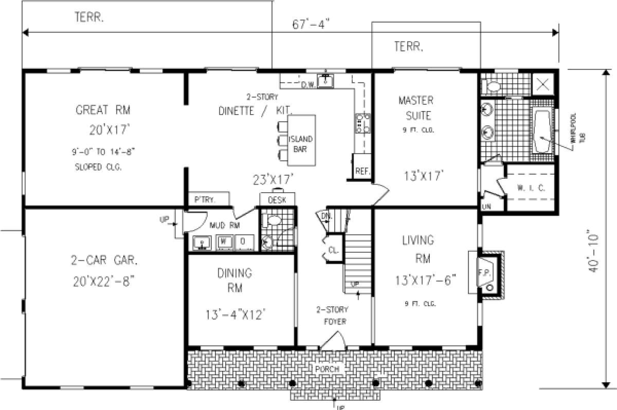 Floorplan 1 for House Plan #033-00124