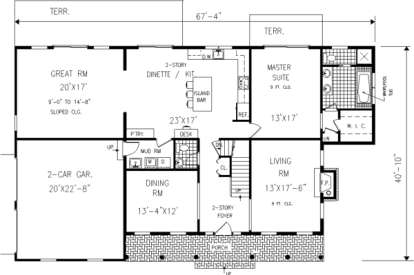 Floorplan 1 for House Plan #033-00124