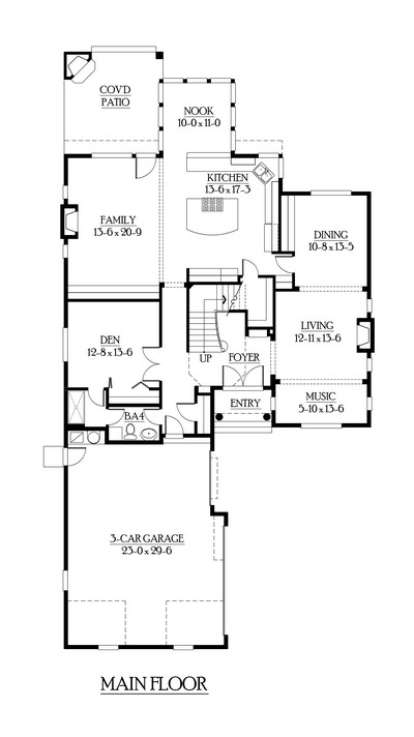 Floorplan 1 for House Plan #341-00245