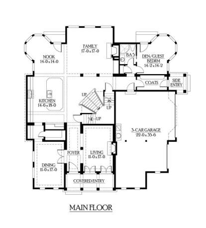 Floorplan 1 for House Plan #341-00251