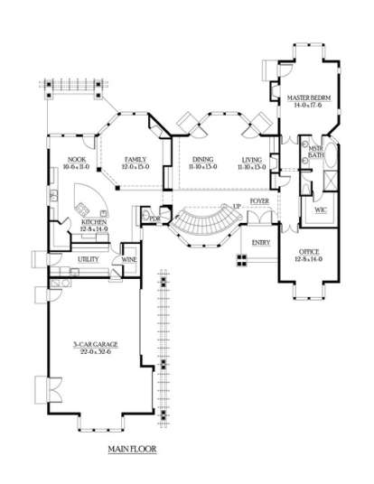 Floorplan 1 for House Plan #341-00254