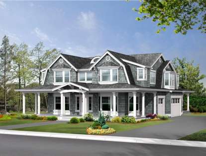 Coastal House Plan #341-00261 Elevation Photo