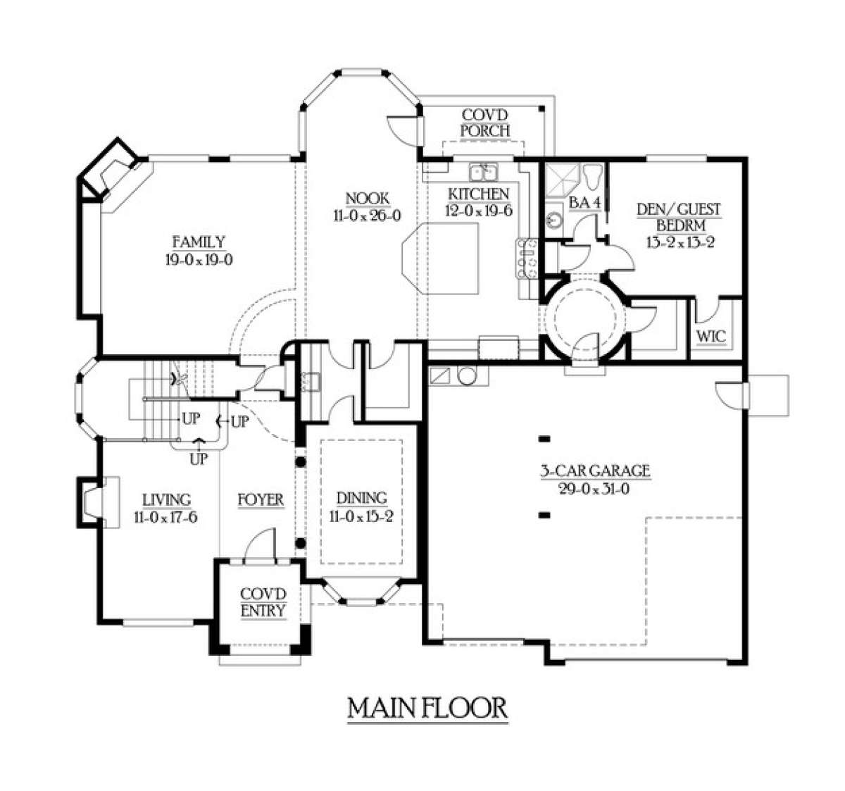 Floorplan 1 for House Plan #341-00262
