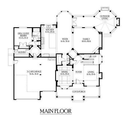 Floorplan 1 for House Plan #341-00264
