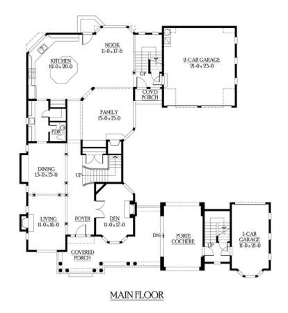 Floorplan 1 for House Plan #341-00266