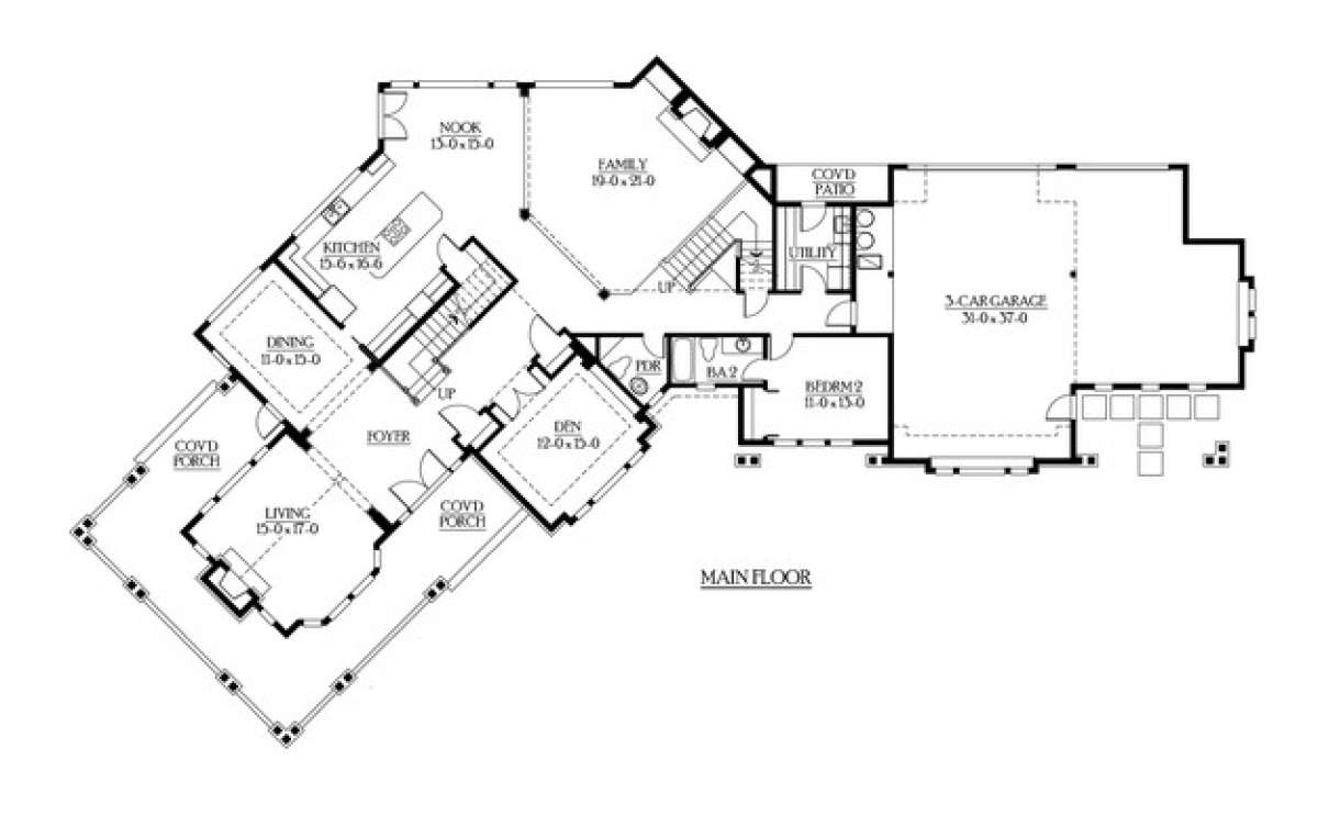 Floorplan 1 for House Plan #341-00271