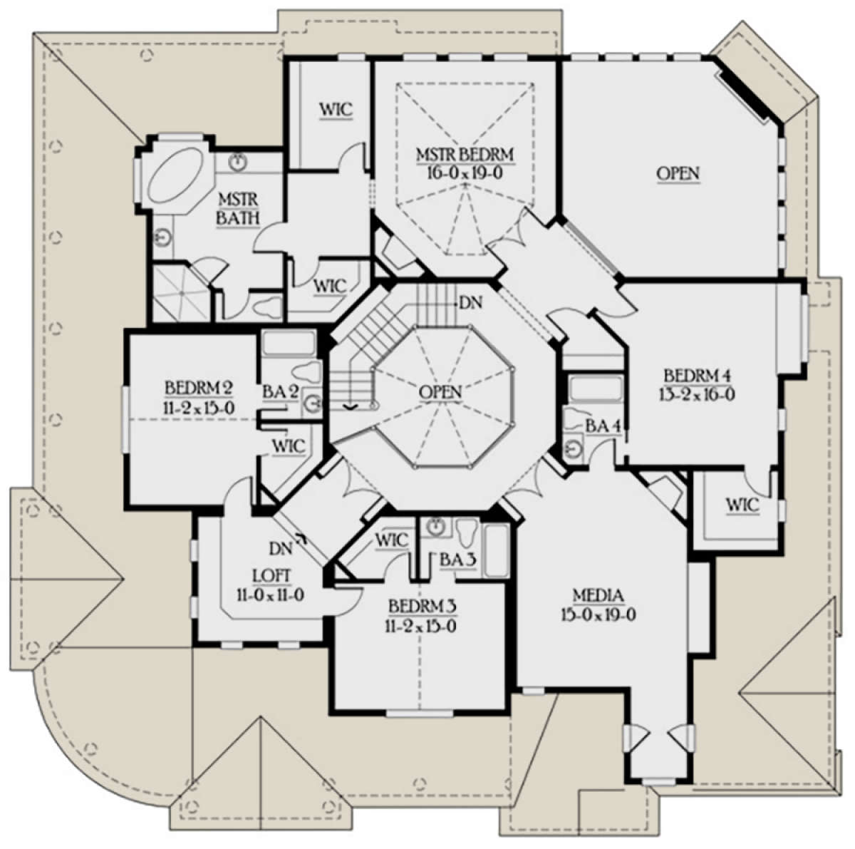 Second Floor for House Plan #341-00276