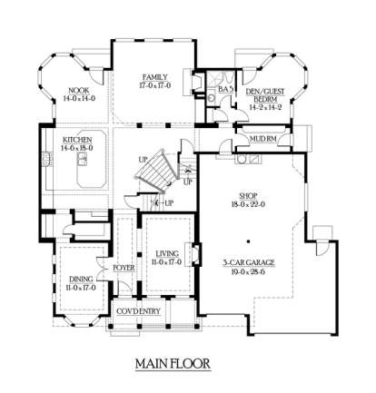 Floorplan 1 for House Plan #341-00281