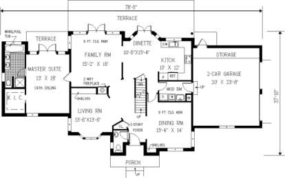 Floorplan 1 for House Plan #033-00125