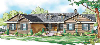 Ranch House Plan #035-00446 Elevation Photo
