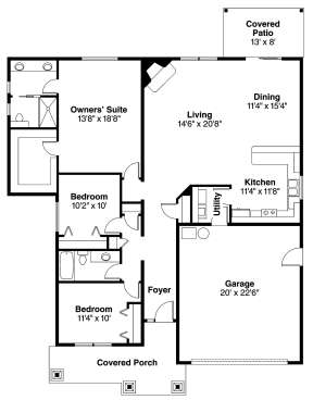 Floorplan 1 for House Plan #035-00448