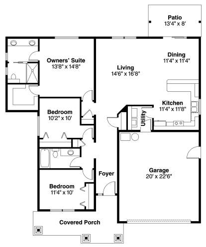 Floorplan1 for House Plan #035-00449