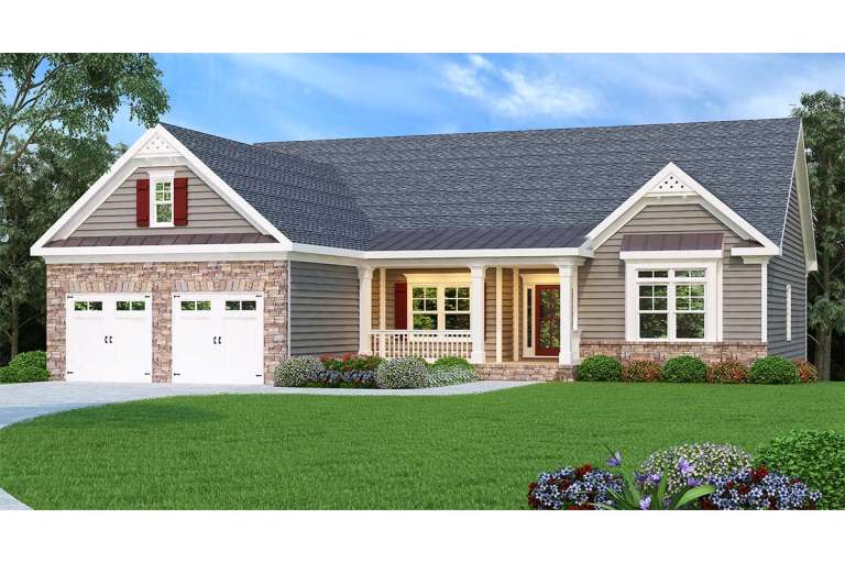 Traditional House Plan #009-00045 Elevation Photo