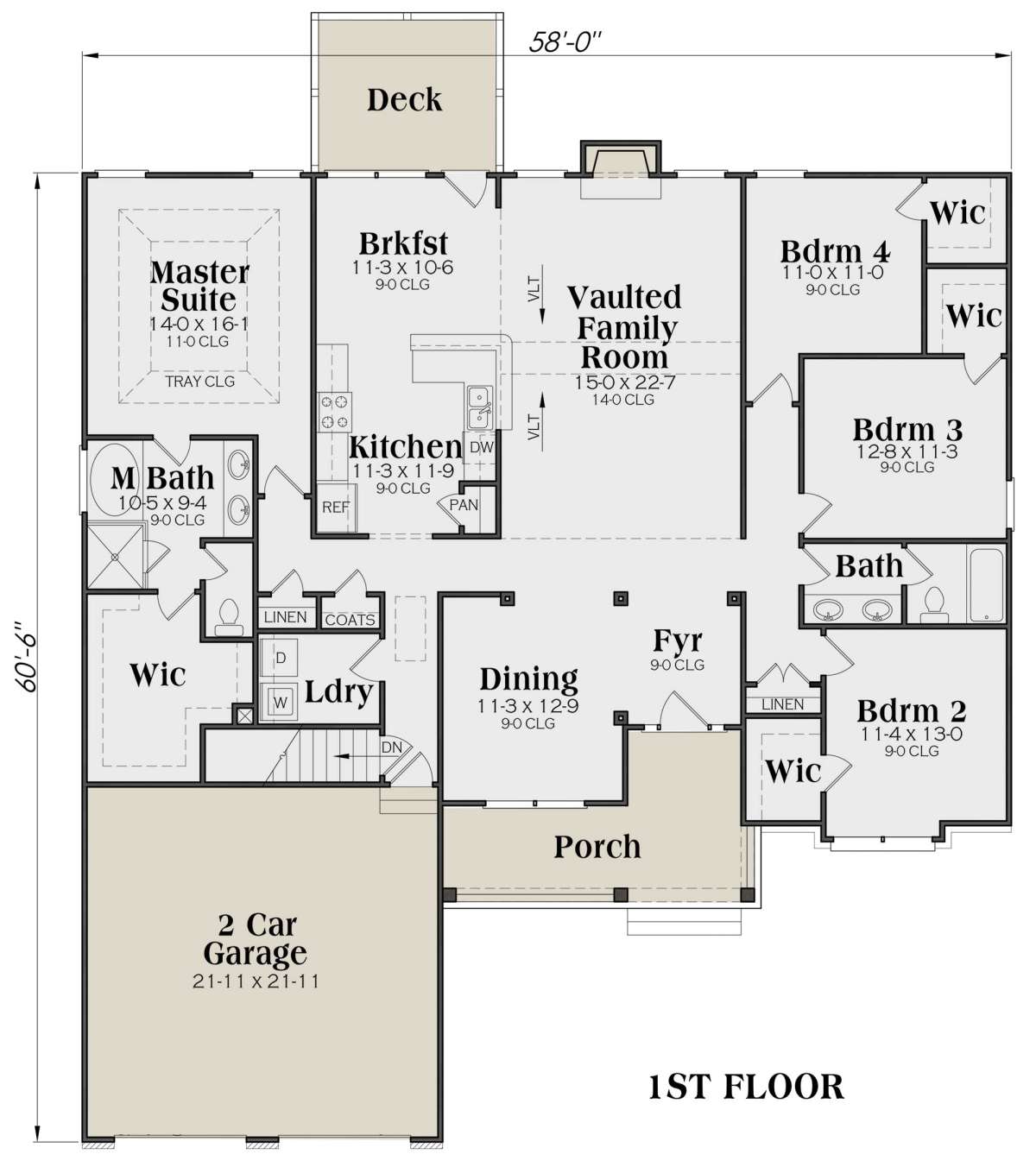 Main Floor for House Plan #009-00045