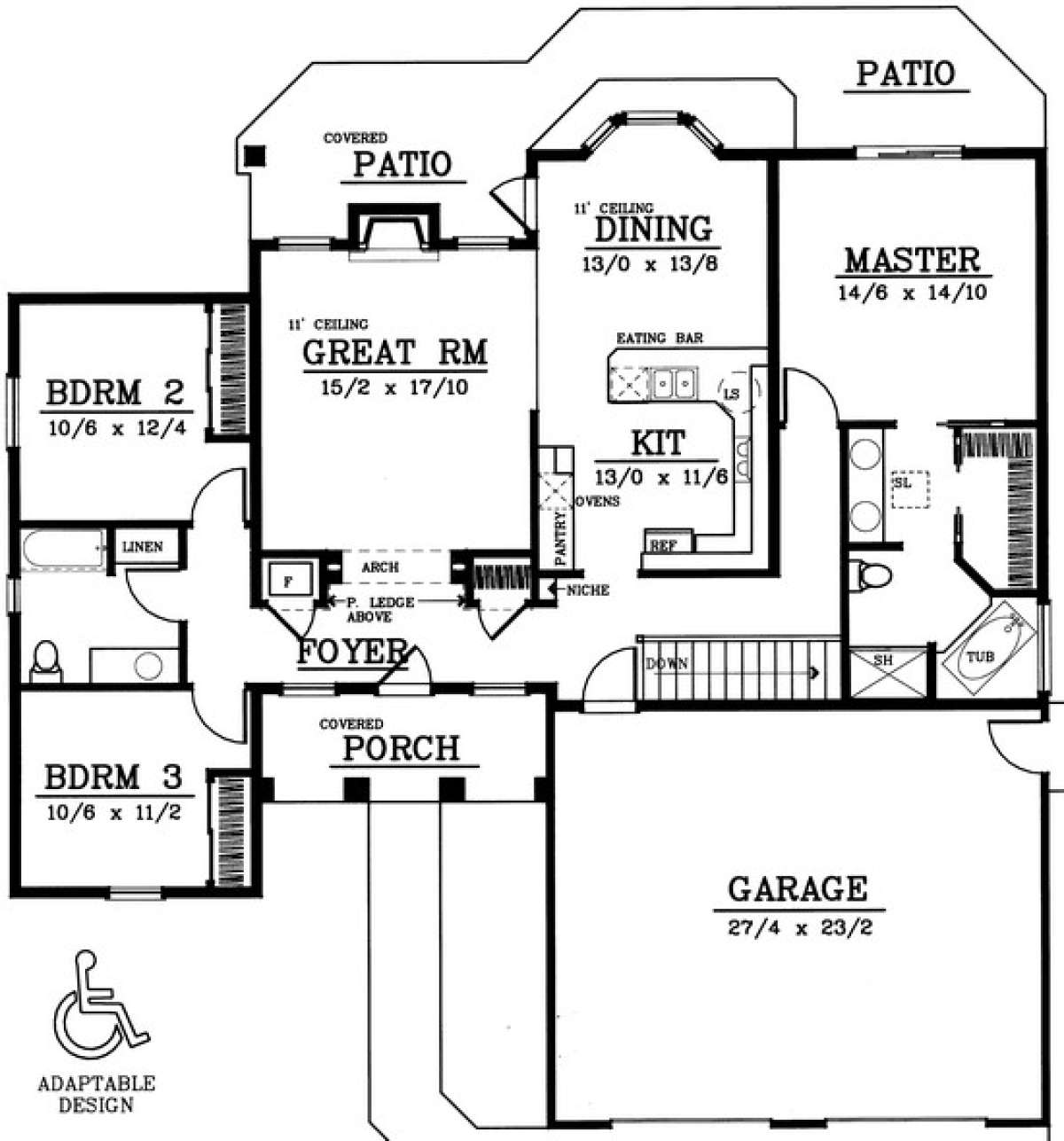 Floorplan 1 for House Plan #692-00038