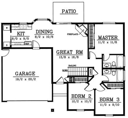 Floorplan 1 for House Plan #692-00042