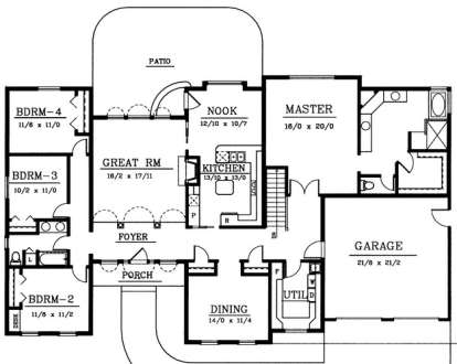 Floorplan 1 for House Plan #692-00063