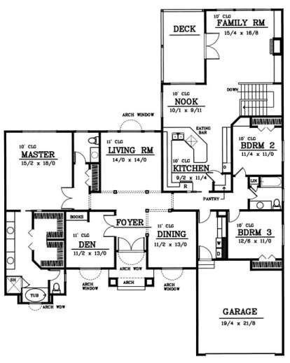 Floorplan 1 for House Plan #692-00091