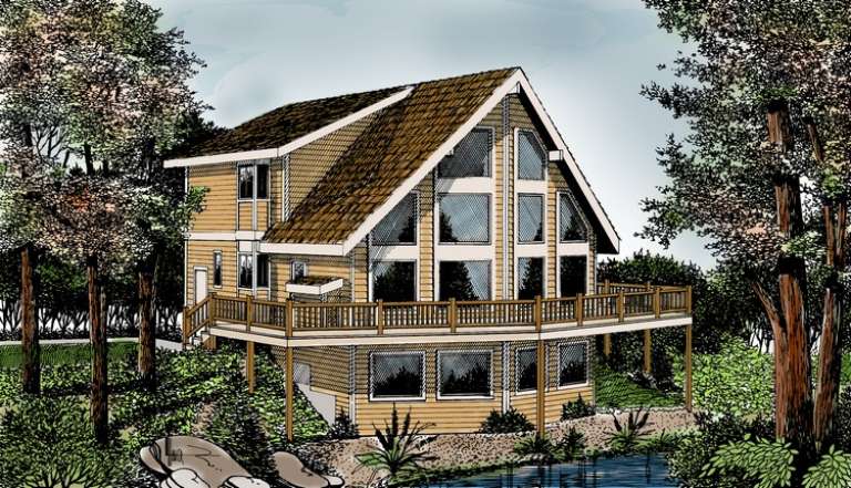 Vacation House Plan #692-00105 Elevation Photo