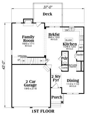 Main Floor for House Plan #009-00046