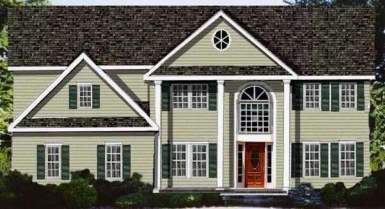 Colonial House Plan #033-00129 Elevation Photo