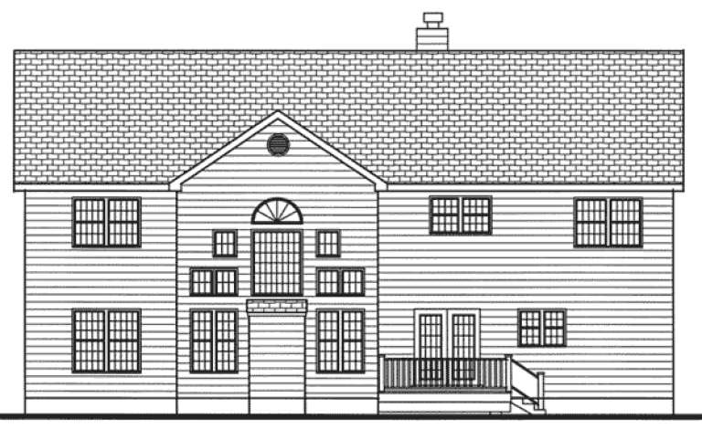 Colonial House Plan #033-00129 Elevation Photo