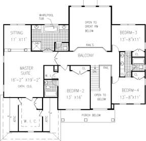 Floorplan 2 for House Plan #033-00129