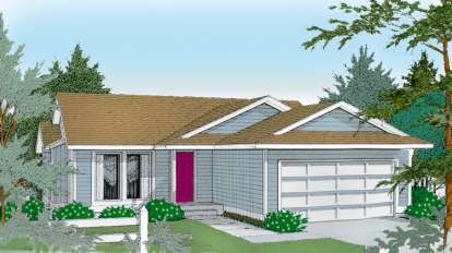 2 Bed, 2 Bath, 1084 Square Foot House Plan - #692-00147