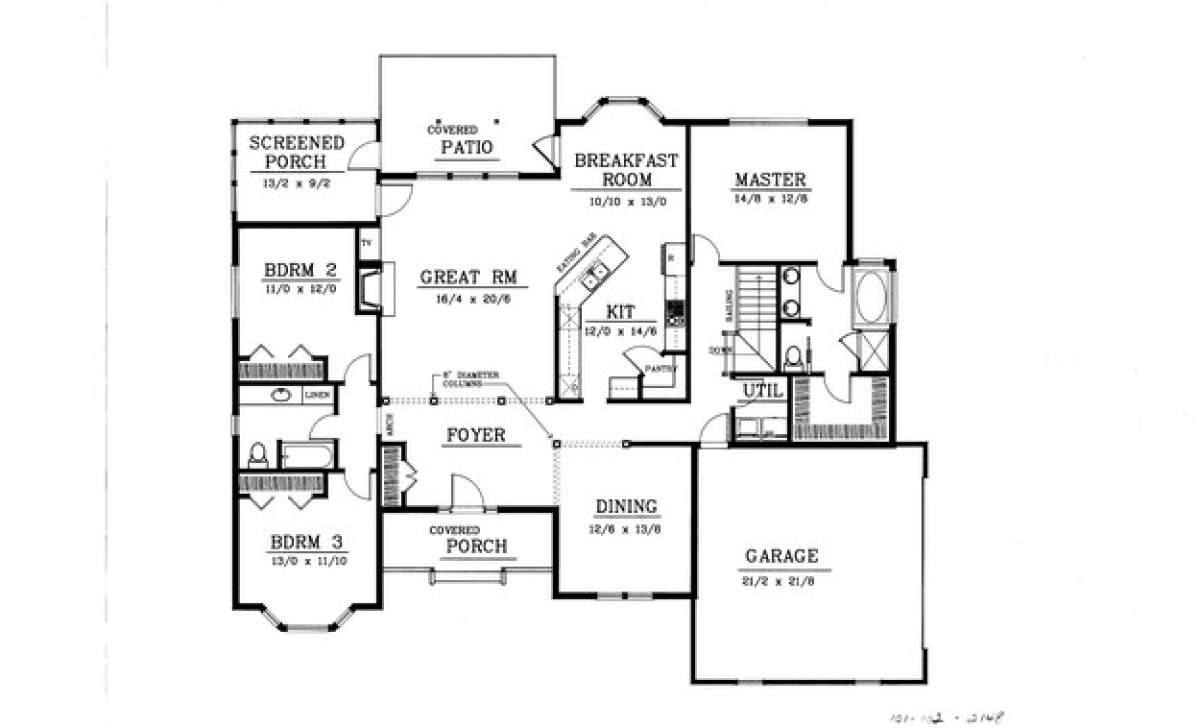 Floorplan 1 for House Plan #692-00177
