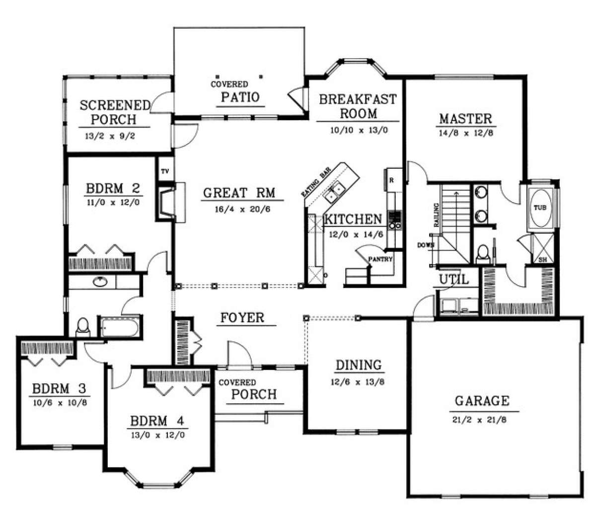 Floorplan 1 for House Plan #692-00178