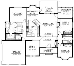 Floorplan 1 for House Plan #692-00190