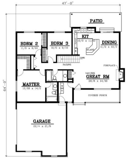 Floorplan 1 for House Plan #692-00191