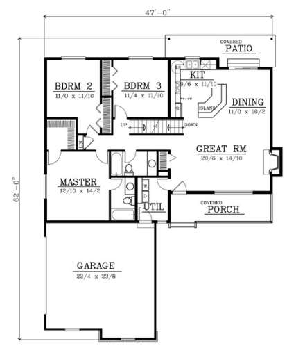 Floorplan 1 for House Plan #692-00196