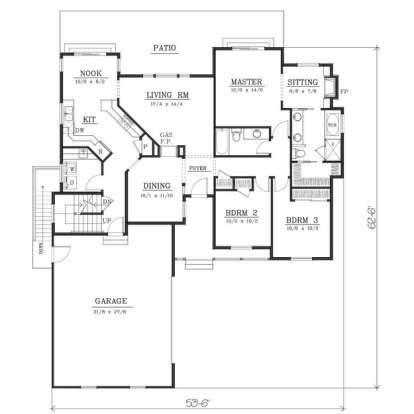 Floorplan 1 for House Plan #692-00202