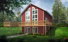 Narrow Lot House Plan #692-00219 Elevation Photo
