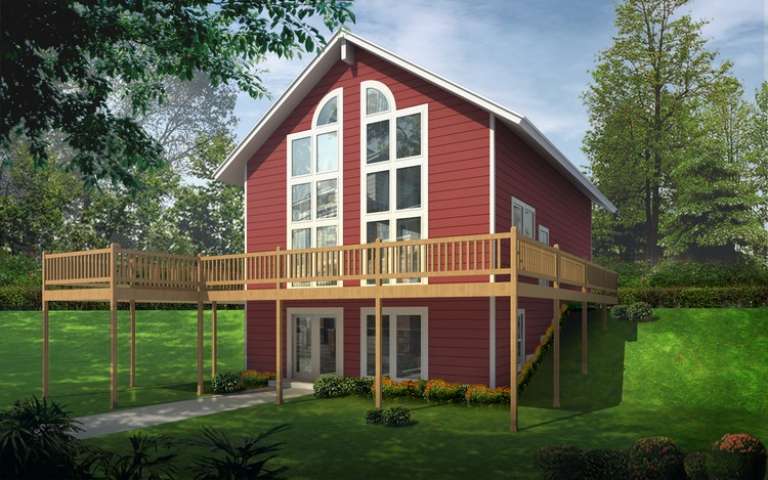 Narrow Lot House Plan #692-00219 Elevation Photo