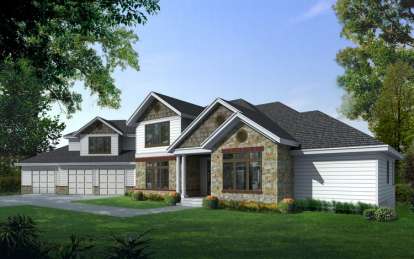 5 Bed, 4 Bath, 4271 Square Foot House Plan - #692-00223