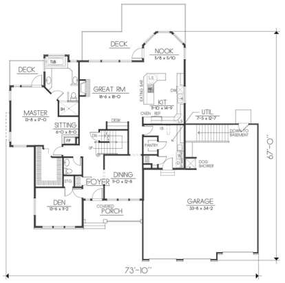 Floorplan 1 for House Plan #692-00225