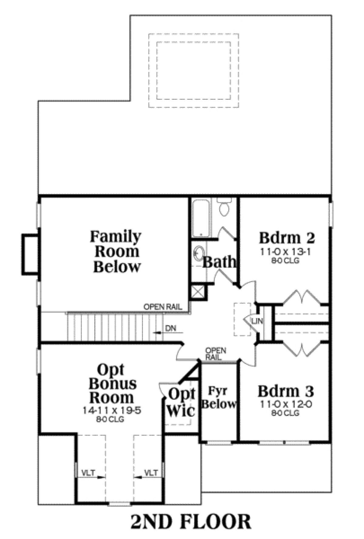Second Floor for House Plan #009-00047