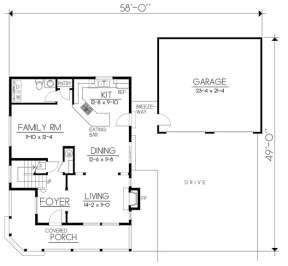 Floorplan 1 for House Plan #692-00232