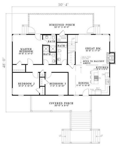 Floorplan 1 for House Plan #110-00815