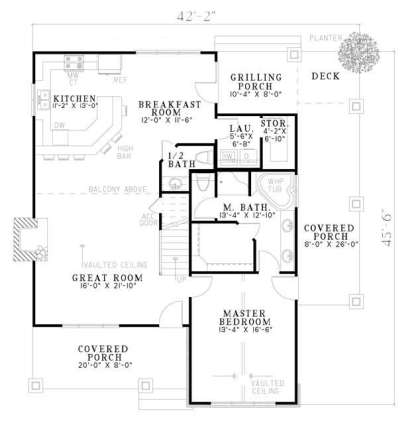 Floorplan 1 for House Plan #110-00828