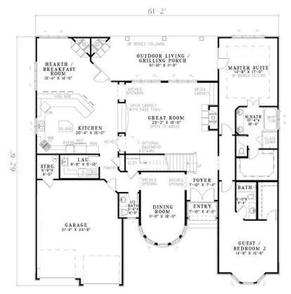 Floorplan 1 for House Plan #110-00830