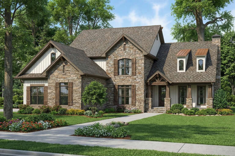House Plan House Plan #6462 Angled Front Elevation