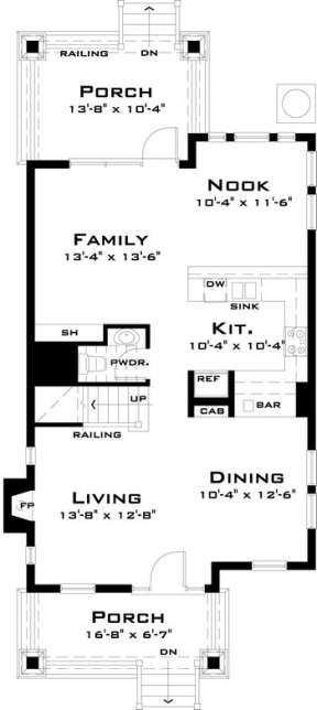 Floorplan 1 for House Plan #028-00062