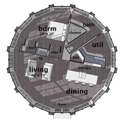 Floorplan 1 for House Plan #028-00063